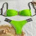 Women's Clothing Color Blocked Tie-Up Bikini Three-Piece Swimsuit Sexy Beachwear For Summer Vacation_ecoleips.com