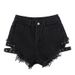 2026 Side-studded Deim Shorts, Loose-fittig Ripped High-waisted Jeas, Wide-leg Slimmig Distressed Hot Pats For_ecoleips.com