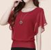 Direct Summer New Large Wear Solid Color Sweet Short Sleeved T-shirt Chiffon Shirt Women's_ecoleips.com