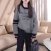 Elegant Gray Women's Sweatshirt Jacket, New Autumn 2025 Model, Plus-size, Loose-fitting, Slimming Top_ecoleips.com
