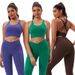 Eco-Friendly Fabric Fitness Vest Set For Women With High Waist Belt Padded Chest And Beautiful Back Design Running Yoga Clothes_ecoleips.com
