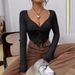 Women's Clothing Spring And Summer New Slim Front Twist Irregular Long Sleeved T Shirt For Women_ecoleips.com