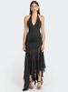 Mozision Halter V Neck Sexy Maxi Dress Women Gown Fashion Off-shoulder Sleeveless Backless Draped Ruched Club Long Dress Elegant_ecoleips.com