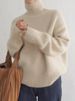 European And American Cross-Border High Neck Sweater 2026 Autumn Winter Loose Versatile Knitted Pullover Lazy Style Base_ecoleips.com