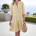 Women's Autumn Long-Sleeved Women's Striped Shirt Style Dress_ecoleips.com