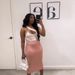 Women's Sexy Irregular Top And Mid Length Skirt Suit Style Oblique Collar Hollow Low Cut Hip Wrapped_ecoleips.com