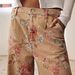 European And American Style Women's mid Waist Wide Leg Jeans Loose Floral Cropped Pants Bohemian_ecoleips.com