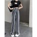 Summer American Style Straight Leg Pants Digital Print Slimming Casual Sports Trousers Fashionable Sportswear for Women_ecoleips.com