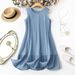 Women's Clothing Solid Color Sleeveless Casual Dress_ecoleips.com