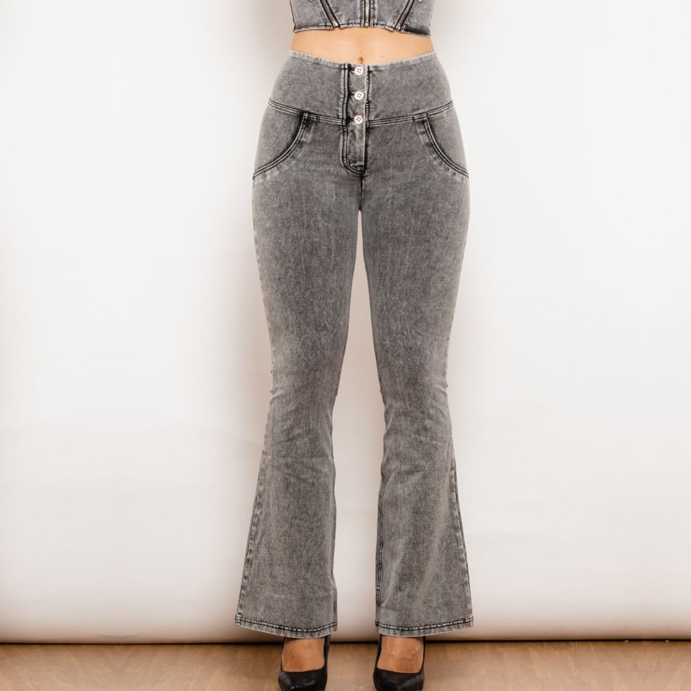 Women's Clothing Stretch Denim Flared Hip Lifting Pants Peach Tights Shaping Pants Large Size Women's Trousers_ecoleips.com