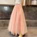 Women's Clothing Fashion High Waist Mesh Skirt For Women Spring And Autumn Slim Fairy Print A Line Skirt Design Pleated Long Skirt_ecoleips.com