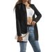 Textured Knit Blazer Cardigan – Longline Woven-Look Cover-Up With 3d Cable Stitch (White/Black, S-Xxl)_ecoleips.com