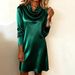 Autumn Elegant And Sophisticated Mid-Length Dress With Long Sleeves And A Flowing Neckline For Women_ecoleips.com