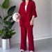Women's Clothing Solid Color Loose Casual Style Tops Two Piece Suits_ecoleips.com