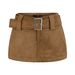 Retro Low Waist Mini Skirt For Women - Slimming Stretchable High Elasticity With Adjustable Belt, Anti-Exposure Design, Versatile For Casual & Party_ecoleips.com