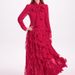 French Court Style Polka Dot Fishtail Wave Skirt Heavy Duty Slimming Ruffle Hem Waist Cinching Scarf Collar Dress For Women_ecoleips.com