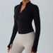 Women's Warm plus Velvet Yoga Sports Jacket Long Sleeved Slim Fit Fitness Clothes Tops for Autumn Winter_ecoleips.com