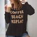 Women's Clothing Round Neck Long Sleeve Side Slit Letter Knitted Sweater Women's Casual Long Sleeve Top_ecoleips.com