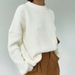 "Women's Oversized Thick Knit Sweater Winter Casual Round Neck Long Sleeve Pullover Soft Acrylic Blend Solid Color Loose Fit"_ecoleips.com