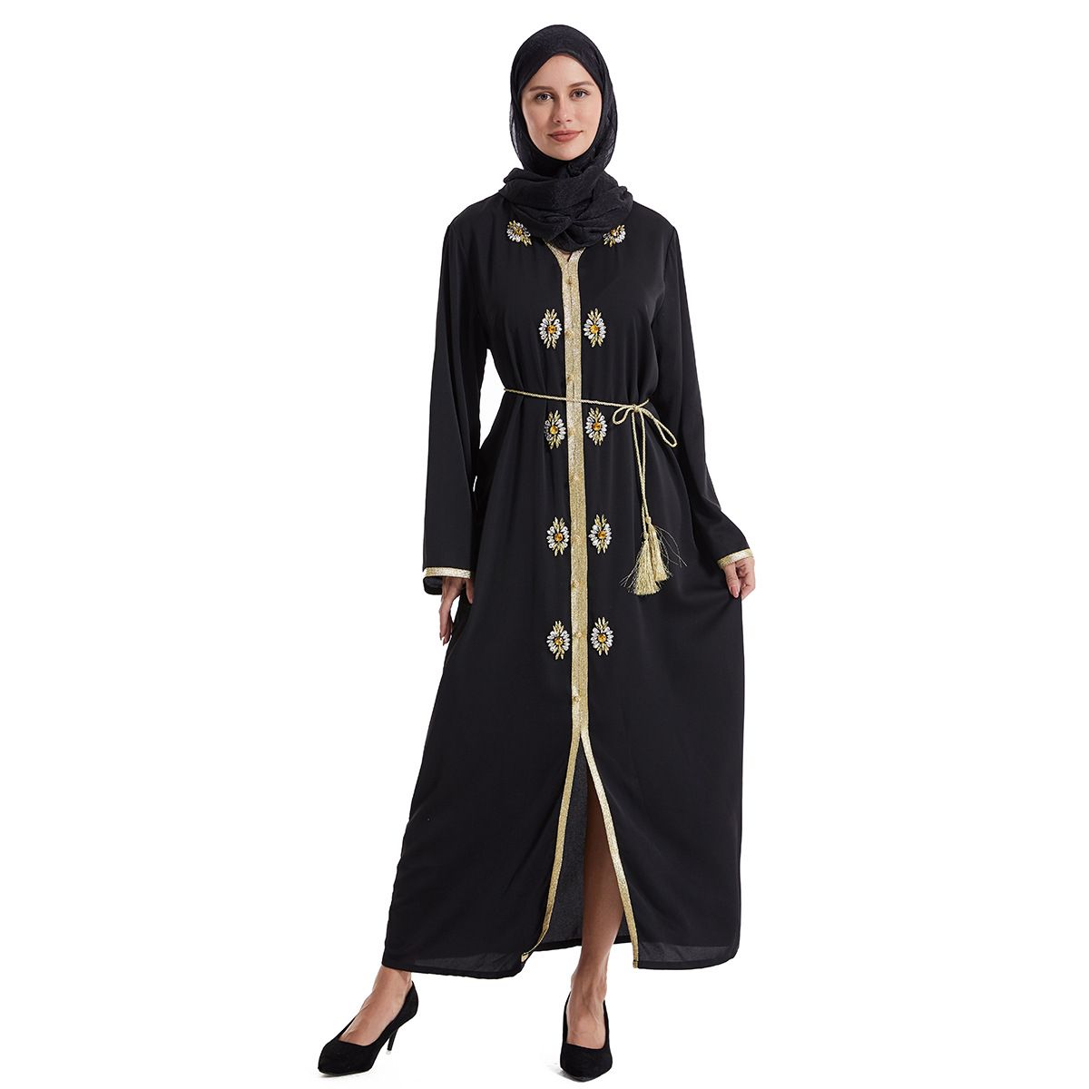 Muslim Women's Abaya Fashion Kaftan Dress Casual Loose Ethnic Clothing_ecoleips.com