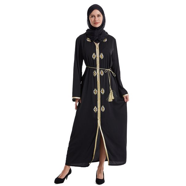 Muslim Women's Abaya Fashion Kaftan Dress Casual Loose Ethnic Clothing_ecoleips.com