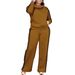 Women's Clothing Turtleneck Pullover Pocket Sweatshirt Two piece Set_ecoleips.com