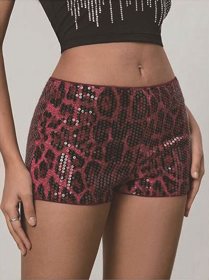 Aria Basics Aria Basics 2026 New Summer European And American Women's Sequin Leopard Print Ultra-Short Shorts Y2k Mini Carnival_ecoleips.com