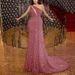 Women's Clothing Sexy High-Slit Bodycon Evening Dress Beaded Sequins – Deep V-Neck, High Waist, Long Formal Gown For Women (S-5XL, Royal Blue/Beige)_ecoleips.com