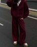 Women's Casual Long Sleeve Hooded Sports Cardigan Pants Two-piece Set Spring And Autumn Women's Cotton Sweater_ecoleips.com