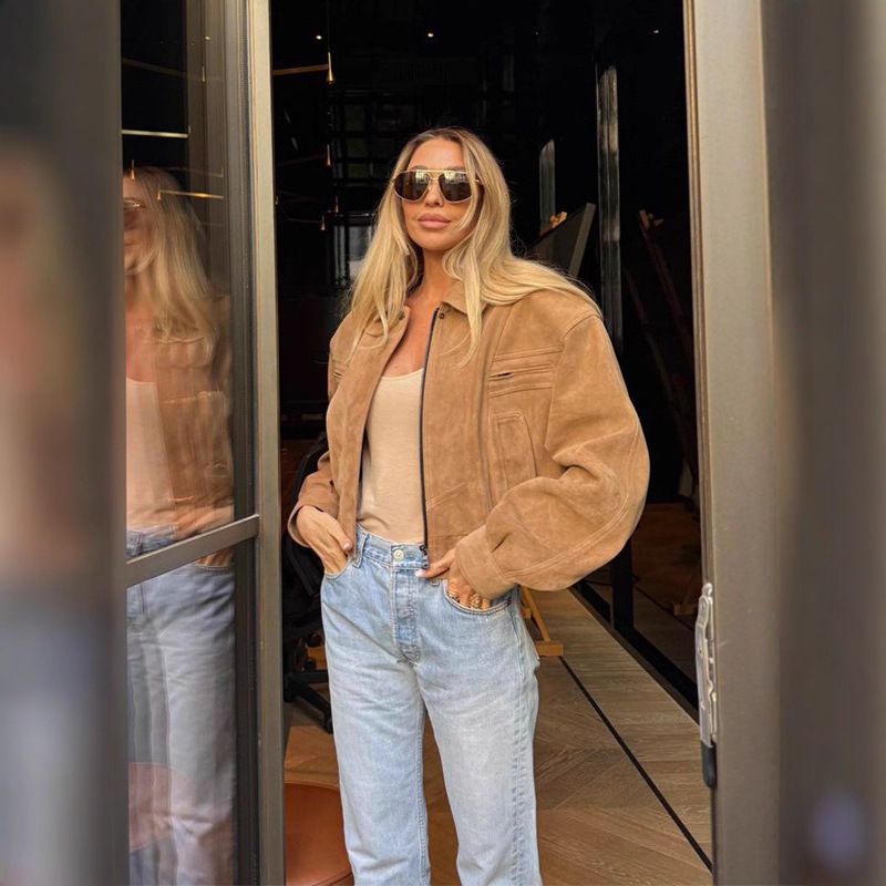 Women's American Retro Jacket Unique Street Style Short Workwear Coat for Spring Autumn Polyester England Style Elegant Fashion_ecoleips.com