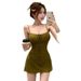 Sexy, Pure Desire, Low Cut, Beautiful Back, Off Shoulder, Camisole Dress, Women's Summer Hot Girl, Slim Fit, Slimming, Lace Up Short Skirt_ecoleips.com