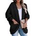 Chunky Cable Knit Cardigan - Oversized Batwing Sleeve Sweater Coat For Women, Soft Acrylic Blend Yarn, Longline V-Neck Open Front Casual Pullover_ecoleips.com