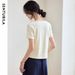 SENTUBILA Solid Color Women T-shirt 2026 Irregular New O Neck 100% Cotton Short Sleeve Casual Fashion Female Tops 152T80136_ecoleips.com