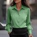 2026 Independent Station European And American Cross-Border Casual Button Lantern Long Sleeve Women's Shirt Hot_ecoleips.com