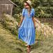 European Slim-Fit Dress 2023 Spring/Summer Casual Vacation Flared Skirt High-Waisted Slimming_ecoleips.com