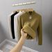 Women's Versatile High Neck Zip up Knit Base Layer Top Fleece Lined Thickened for Autumn Winter Layering with Sweaters_ecoleips.com