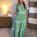 Women's Clothing Hot New Models Spring And Summer Geometric Print Round Neck Long Skirt Women's Dress_ecoleips.com