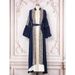 Keweit Long Robe Fashion Women's Sequin Two-Piece Set Puff Sleeve Muslim Dress For Women_ecoleips.com