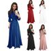 Women's Clothing Fit Long Sleeve Long Row Button Maxi Dress Lace Up Dress_ecoleips.com