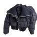 Winter Short Puffer Jacket For Women - High Waist Oversized Lapel Coat With White Duck Down, Stylish & Warm Cropped Outerwear_ecoleips.com