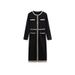 Women's Clothing Inspired Knit Dress French Style Shimmering Color Block Long Sleeved Bodycon Autumn Winter Fashion_ecoleips.com