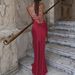 Women Sexy Off Shoulder Satin Slip Dress Open Back Tie Bow Strap Party Evening Summer Wedding Guest Dress_ecoleips.com
