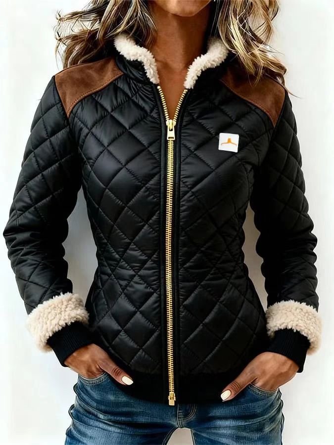 Quilted Zip-Up Puffer Jacket - Color Block Streetwear Coat - Asymmetrical Polyester Fill Winter Outerwear - Unisex Sizing S-XXL_ecoleips.com