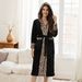 Aria Basics European And American Autumn Winter Light Personalized Nightgown Leopard Print Flannel Cardigan Tie Bathrobe_ecoleips.com