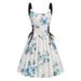 Voya Women's European And American Foreign Trade Independent Site Digital Print Lace-up O-ring Elegant Party Sexy Tank Dress_ecoleips.com