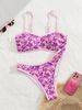 Trendy Swimwear Printed Triangle Cup Bikini Women's Tie Neck Thong Two Piece Swimsuit European American Style New_ecoleips.com