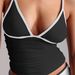 European American Style Pure And Alluring Low-neck Color-blocked Camisole, Sexy Slim-fit Crop Top For Women_ecoleips.com