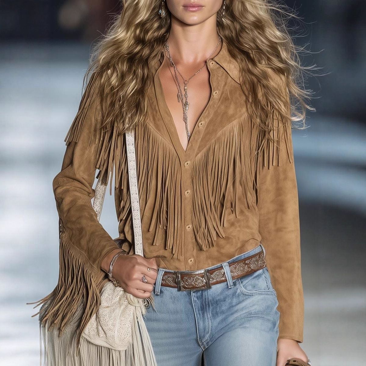 Fringe-Trimmed Suede Jacket – Vintage-Inspired Cropped Blazer With Notched Lapel (S-XXL)_ecoleips.com