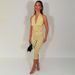 Summer Women's Halter Neck Backless V Neck Vest Polka Dot Slim Fit Capri Pants Set Sexy Style New_ecoleips.com