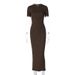 Women's Clothing 2024 Autumn New Fashion Round Neck Slim Fit Back Tie Long Seve Dress Foreign Trade_ecoleips.com